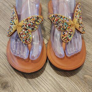Beaded African Leather Sandals